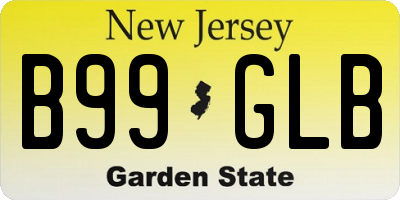 NJ license plate B99GLB