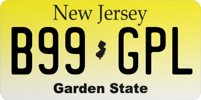 NJ license plate B99GPL