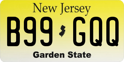 NJ license plate B99GQQ