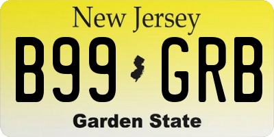 NJ license plate B99GRB