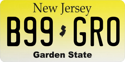 NJ license plate B99GRO