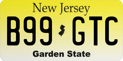NJ license plate B99GTC