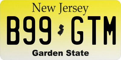 NJ license plate B99GTM