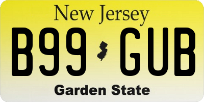 NJ license plate B99GUB