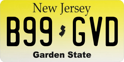 NJ license plate B99GVD