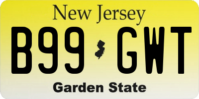 NJ license plate B99GWT