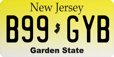 NJ license plate B99GYB