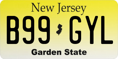 NJ license plate B99GYL