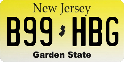 NJ license plate B99HBG