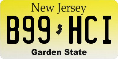 NJ license plate B99HCI