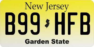 NJ license plate B99HFB