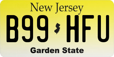 NJ license plate B99HFU