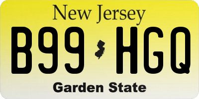 NJ license plate B99HGQ