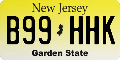 NJ license plate B99HHK