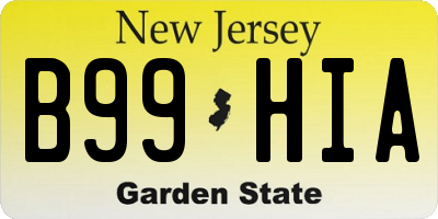 NJ license plate B99HIA
