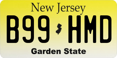 NJ license plate B99HMD
