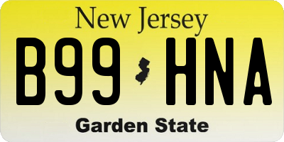 NJ license plate B99HNA