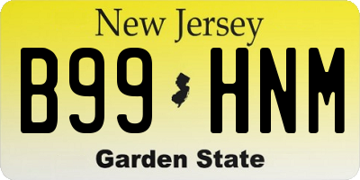 NJ license plate B99HNM