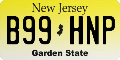 NJ license plate B99HNP