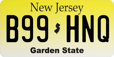 NJ license plate B99HNQ