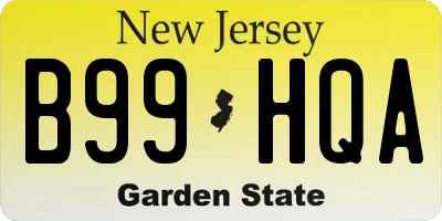NJ license plate B99HQA