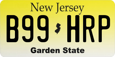 NJ license plate B99HRP