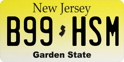 NJ license plate B99HSM