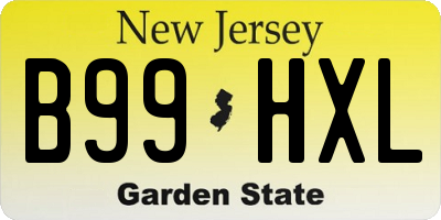 NJ license plate B99HXL
