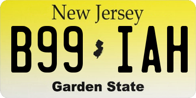 NJ license plate B99IAH