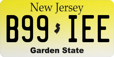 NJ license plate B99IEE