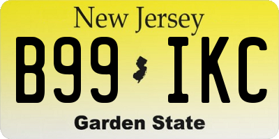 NJ license plate B99IKC