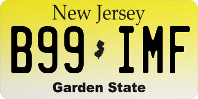 NJ license plate B99IMF