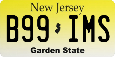 NJ license plate B99IMS