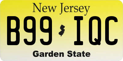 NJ license plate B99IQC