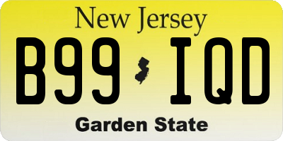 NJ license plate B99IQD