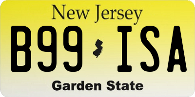 NJ license plate B99ISA