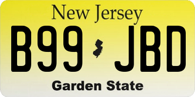 NJ license plate B99JBD