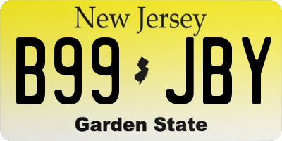 NJ license plate B99JBY