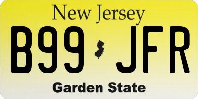 NJ license plate B99JFR