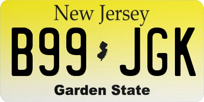 NJ license plate B99JGK