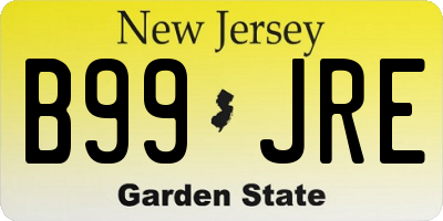 NJ license plate B99JRE