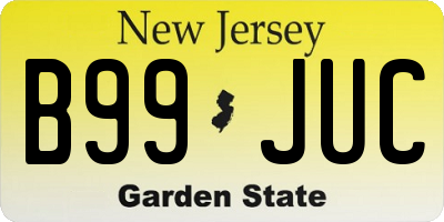 NJ license plate B99JUC