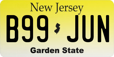 NJ license plate B99JUN