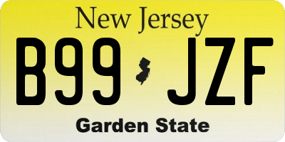 NJ license plate B99JZF