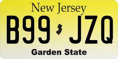 NJ license plate B99JZQ