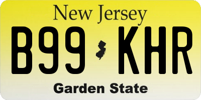 NJ license plate B99KHR