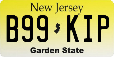 NJ license plate B99KIP