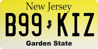 NJ license plate B99KIZ