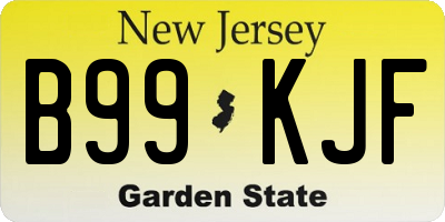 NJ license plate B99KJF