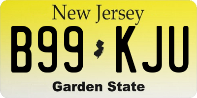 NJ license plate B99KJU